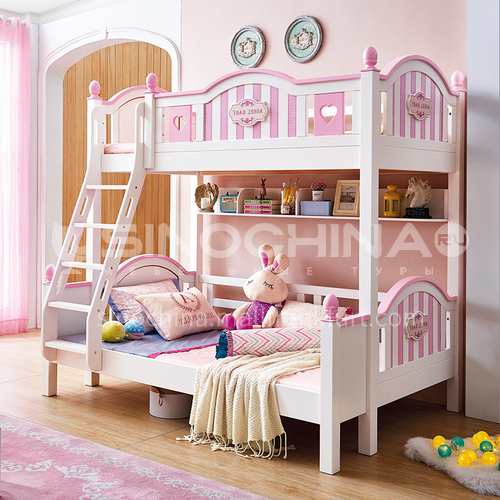 JLX-3957 bedroom modern solid wood frame fashion double bed children bed
